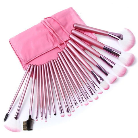 Professional Makeup Brush Set Pink + Pouch Bag Case - 22pc
